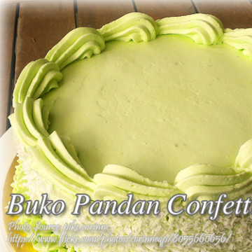Buko Pandan Confetti Cake