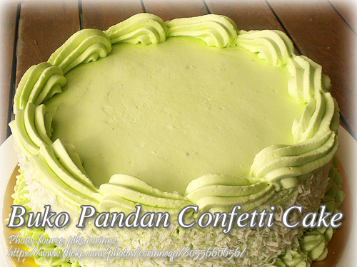 Buko Pandan Confetti Cake